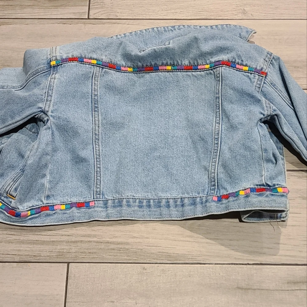 🍦Forever 21 girls rainbow denim jacket🍋